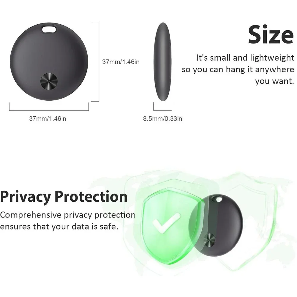 Air Tracker Tags 4 Pack Bluetooth Works with Apple Find My APP (iOS Only) Smart